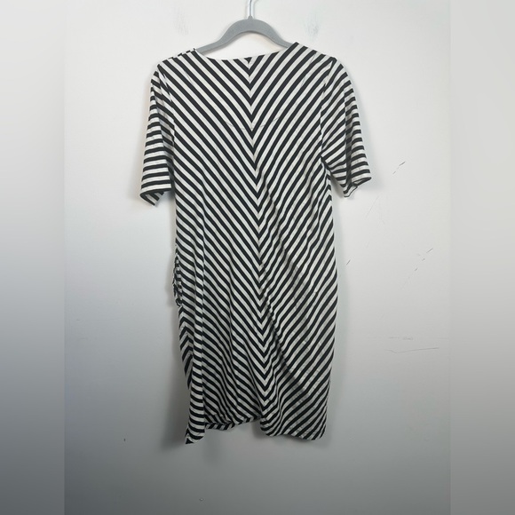 Gudrun Sjoden Black and White Chevron Dress Size Small Cotton T-Shirt EUC - Picture 2 of 8